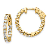 True Origin 14k 1 1/2 carat Lab Grown Diamond VS DEF Patented Safety Clasp In and Out Hoop Earrings