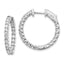 14k White Gold 2 carat Lab Grown Diamond VS+ F+ Round Complete In and Out Safety Clasp Hoop Earrings