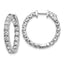 14k White Gold 2.75 carat AA Diamond Round In/Out Hoop w/Safety Clasp Earrings