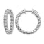 14K White Gold 2 3/4 ct Lab-Grown Diamond Round Inside-Outside Hoop Earrings