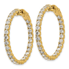 True Origin 14k 4 7/8 carat Lab Grown Diamond VS DEF Patented Safety Clasp In and Out Hoop Earrings