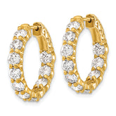 14k 4 1/3 carat Lab Grown Diamond VS/SI+ G+ Round Complete Safety Clasp Hoop Earrings