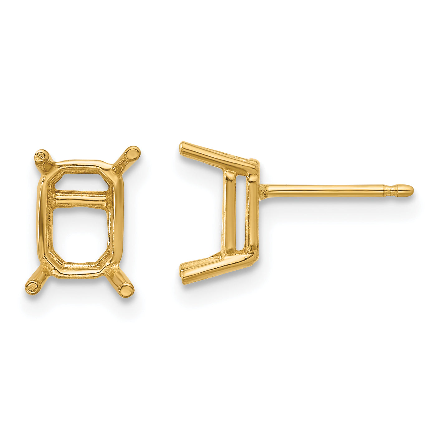 14k 7x5 Emerald Earring Mounting (No Stone Included)s