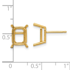 14k 9x7 Emerald Earring Mounting (No Stone Included)s