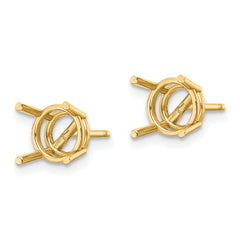 14k 7mm Round Earring Mounting (No Stone Included)s