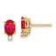 14k 7x5mm Oval Ruby & AAA Diamond Earrings