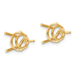 14k 9mm Round Earring Mounting (No Stone Included)s