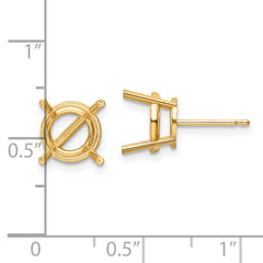 14k 9mm Round Earring Mounting (No Stone Included)s