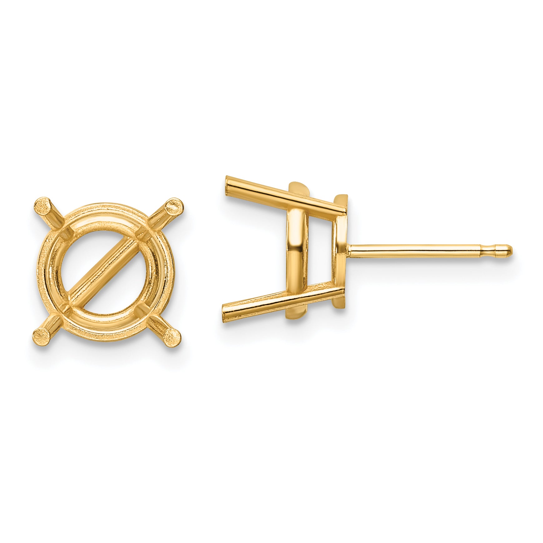 14k 9mm Round Earring Mounting (No Stone Included)s