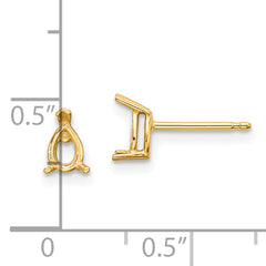 14k 5x3 Pear Earring Mounting (No Stone Included)s
