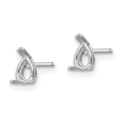 14k White Gold 5x3 Pear Earring Mounting (No Stone Included)s