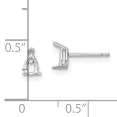 14k White Gold 5x3 Pear Earring Mounting (No Stone Included)s