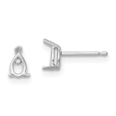 14k White Gold 5x3 Pear Earring Mounting (No Stone Included)s