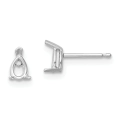 14k White Gold 5x3 Pear Earring Mounting (No Stone Included)s