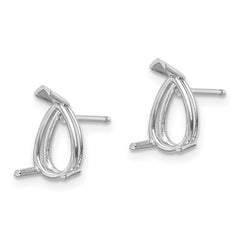 14k White Gold 9x6 Pear Earring Mounting (No Stone Included)s