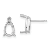 14k White Gold 9x6 Pear Earring Mounting (No Stone Included)s