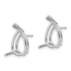 14k White Gold 12x8 Pear Earring Mounting (No Stone Included)s