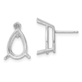14k White Gold 12x8 Pear Earring Mounting (No Stone Included)s