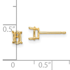 14k 5x3 Oval Earring Mounting (No Stone Included)s