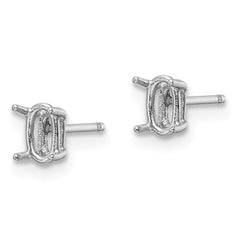 14k White Gold 5x3 Oval Earring Mounting (No Stone Included)s