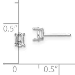 14k White Gold 5x3 Oval Earring Mounting (No Stone Included)s