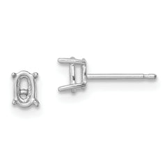 14k White Gold 5x3 Oval Earring Mounting (No Stone Included)s