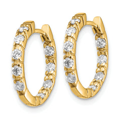 14k AA Diamond Hinged Hoop Earrings