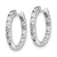 14k White Gold 5/8 carat AAA Diamond In/Out Hinged Hoop Earrings