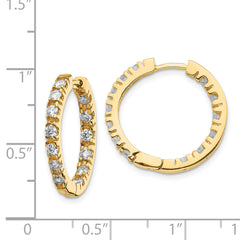14k AA Diamond Hinged Hoop Earrings