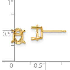 14k 7x5 Oval Earring Mounting (No Stone Included)s
