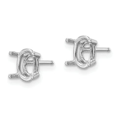 14k White Gold 7x5 Oval Earring Mounting (No Stone Included)s