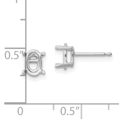 14k White Gold 7x5 Oval Earring Mounting (No Stone Included)s