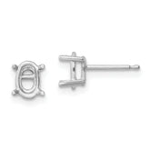 14k White Gold 7x5 Oval Earring Mounting (No Stone Included)s