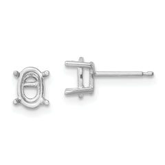 14k White Gold 7x5 Oval Earring Mounting (No Stone Included)s