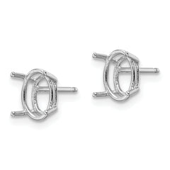 14k White Gold 8x6 Oval Earring Mounting (No Stone Included)s
