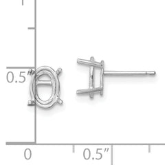 14k White Gold 8x6 Oval Earring Mounting (No Stone Included)s