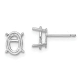 14k White Gold 8x6 Oval Earring Mounting (No Stone Included)s