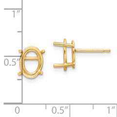 14k 9x7 Oval Earring Mounting (No Stone Included)s