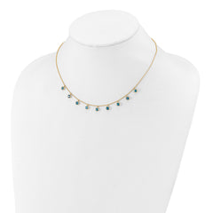 14k Blue Topaz Dangles 16 inch Necklace Plus 2 inch Extender