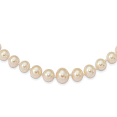 14k 4-8mm White Freshwater Cultured Pearl Graduated 18 inch Necklace