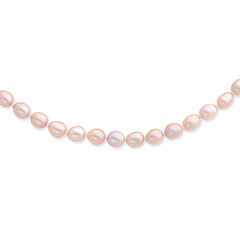 14k 6-7mm Pink Rice Freshwater Cultured Pearl Necklace