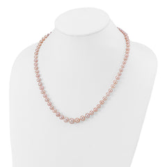 14k 4-8mm Purple Freshwater Cultured Pearl Graduated 18 inch Necklace