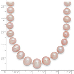 14k 4-8mm Purple Freshwater Cultured Pearl Graduated 18 inch Necklace