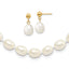 14k 7-8mm White Rice Freshwater Cultured Pearl 18 inch Necklace and Post Earring Set