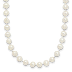 14k 4-5mm White Semi-Round Freshwater Cultured Pearl 14 inch Necklace