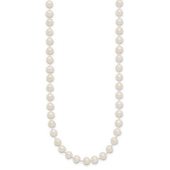 14k 5-6mm White Semi-Round Freshwater Cultured Pearl 16 inch Necklace