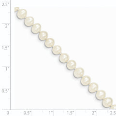 14k 5-6mm White Semi-Round Freshwater Cultured Pearl 16 inch Necklace