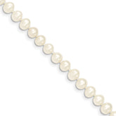 14k 5-6mm White Near Round Freshwater Cultured Pearl Bracelet