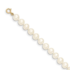 14k 6-7mm White Semi-Round Freshwater Cultured Pearl 14 inch Necklace