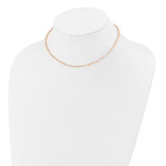 14k 3-4mm Pink Near Round Freshwater Cultured Pearl Necklace